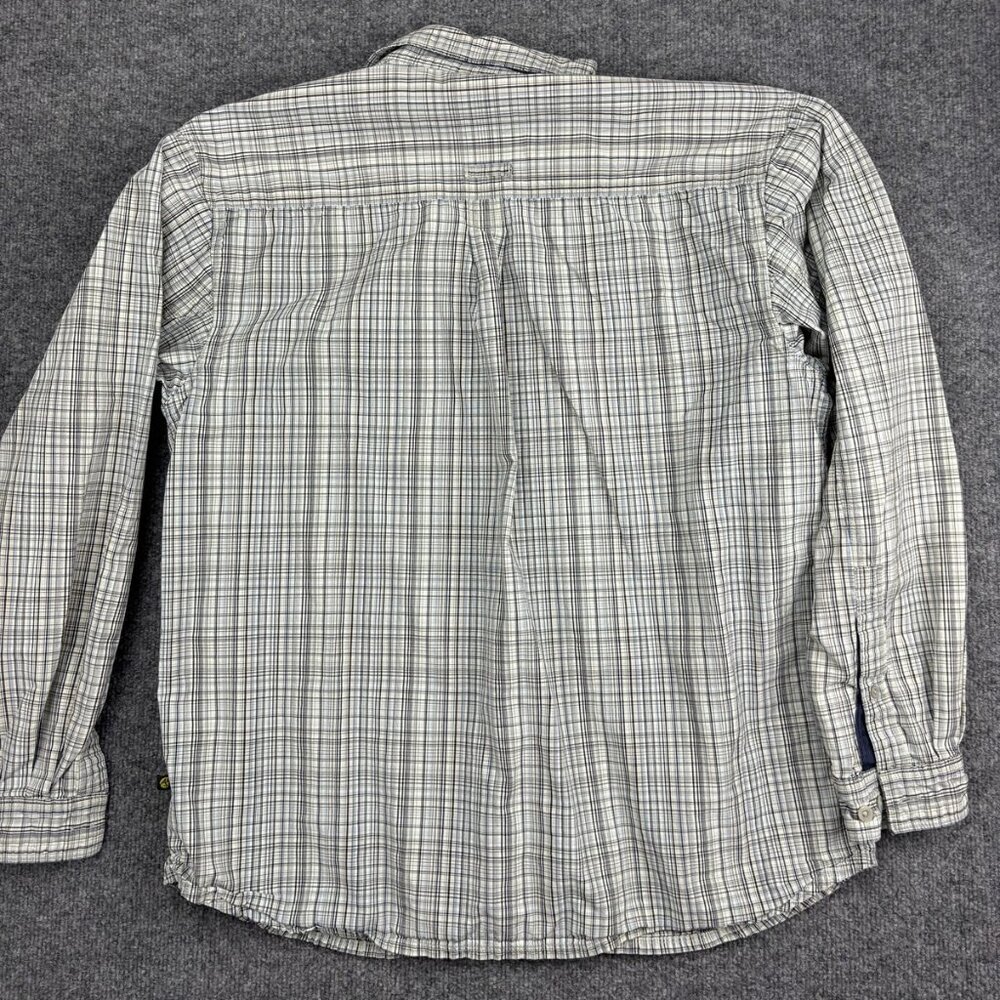 The North Face Shirt Mens Large Beige Blue Plaid Button Front Long Sleeve - Picture 7 of 7